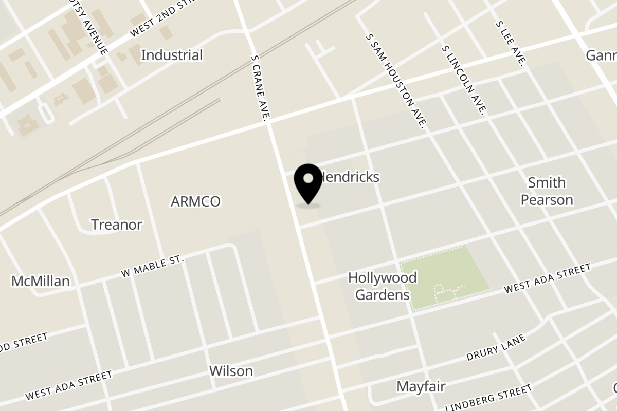 Map showing the location of Mr. Menudo on 521 S Crane Ave in Odessa